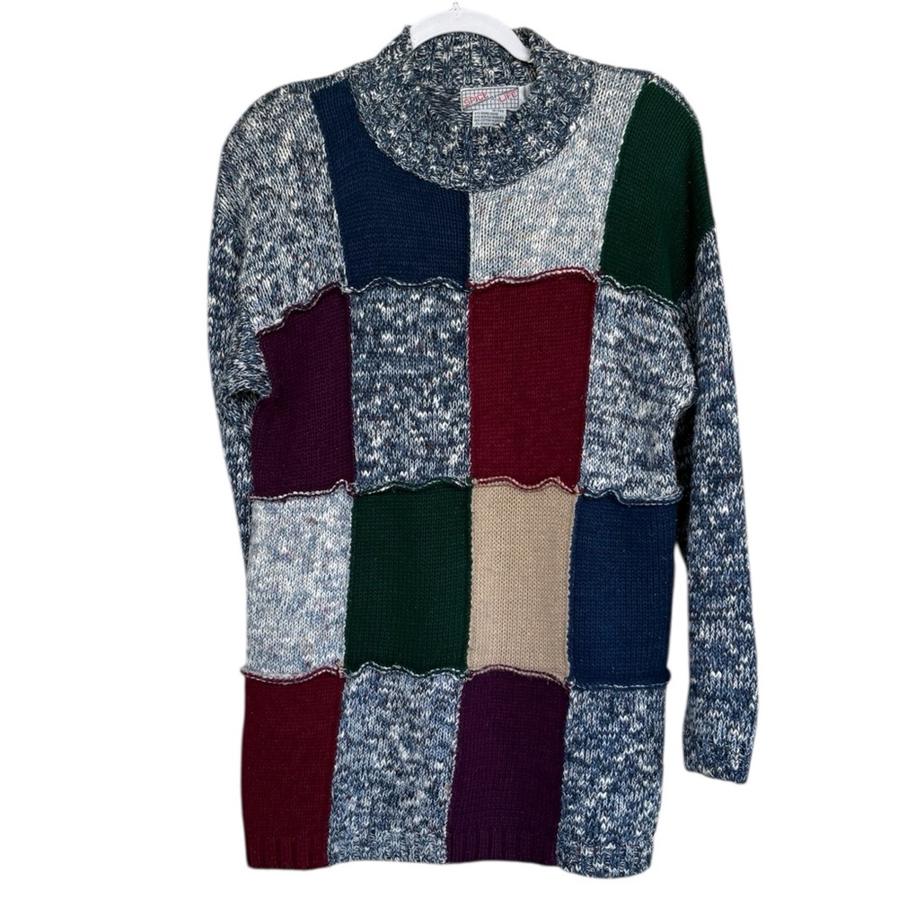 Vintage 1980’s Spice Of Life Patchwork Sweater Size S